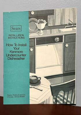 90242g Kenmore Sears Installation Instructions Undercounter Dishwasher Vintage