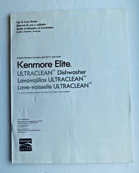 W10596253a Kenmore Elite 2013 Ultraclean Dishwasher Use And Care Guide Models 6651277/6651278