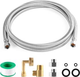 Kl88063 Keokle Dishwasher Connector Installation Kit - 6ft Water Supply Line 3/8 Inch Ends
