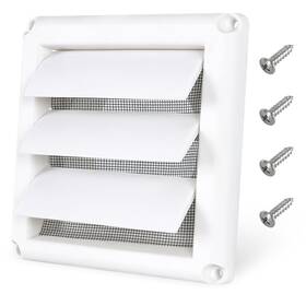 Ki9970 Kinyfy 4 Louvered Dryer Vent Cover White Plastic Outdoor