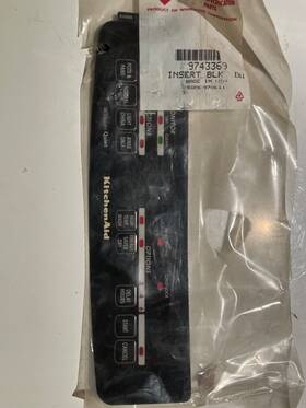 9743369 Kitchenaid Oem Dishwasher Control Panel Insert Black H4h1