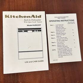 Kudi220t Kitchenaid Built In Dishwasher Use Care Guide Operating Instructions