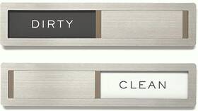 M201sus Kubik Letters Dishwasher Magnet Clean Dirty Sign 7 X 1.5 Inches Stainless Steel