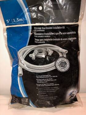 Lambro Insustries Inc. 039899008101 5ft Stainless Steel Braided Dishwasher Installation Kit 2500 Psi Hot/cold