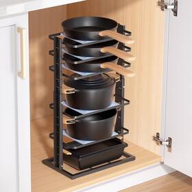 Gj04j-dsj Lamu Pots And Pans Organizer For Under Cabinet 6-tier Heavy Duty Pan Pot Org