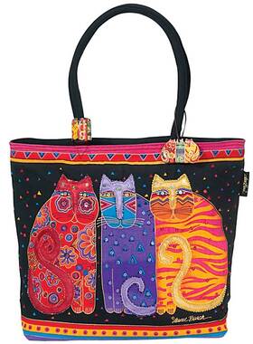 Lb771 Laurel Burch Shoulder Zipper Top 19 Inch X5 X15 -feline Friends -