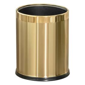 Leasylife 718132884305 2.6gallon/10l Brass Bathroom Trash Can Brushed Gold Waste Basket