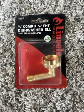 Lin109319 Lincoln Products 109319 -lin109319 3/8 Inch Compression X 3/4 Fht Brass Dishwasher Ell - Lot Of 3