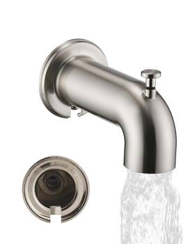 Localand 313399257513 Extra Long Tub Spout With Diverter Fits For 1/2 Inch Ips Threads Brushed Nickel
