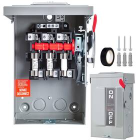 Dsbf-3p30a Lovnewmax 30 Amp Disconnect Switch 3 Pole 110/240v Fused Safety Indoor&outdoor