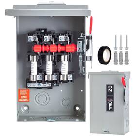 Dsf360 Lovnewmax 60 Amp Disconnect Switch 3 Pole 110/240v Fused Safety Indoor&outdoor N