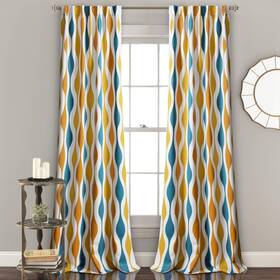16t007867 Lush Decor Mid Century Geo Light Filtering Window Curtain Panel Pair 108 Inch Lo