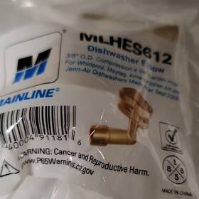 Mlhes612 Mainline Dishwasher Elbow 3/8 Inch O.d. Compression Brass For Whirlpool
