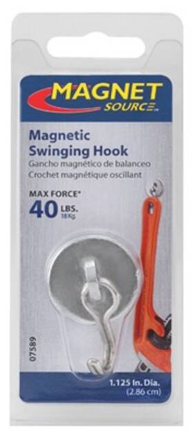 07589 Master Magnetics Swing Hook With Magnetic Base -07589