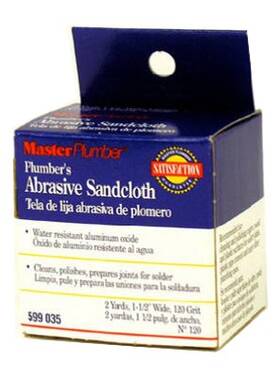 95015-288 Master Plumber 12 Pack - Plumbers Abrasive Sandcloth 120-grit 1-1/2 Inch X 2 Yds