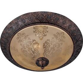 11240saoi Maxim Lighting Symphony 2-light Flush Mount Oil Rubbed Bronze Finish Ambe
