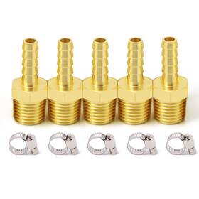 Ml-00560-bmb Metaland Brass 1/2 Inch Barb X Npt Male Pneumatic Air Hose Fittings With Clamps