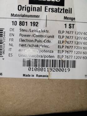 10801192 Miele New Power Control Unit
