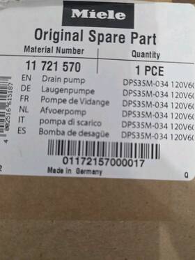 11721570 Miele Dishwasher Drain Pump