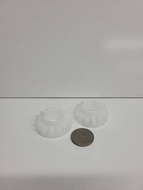 6033070 Miele Dishwasher Two Foot Adjuster Gear Cog Wheels X2 Part #6033070 Oem Used