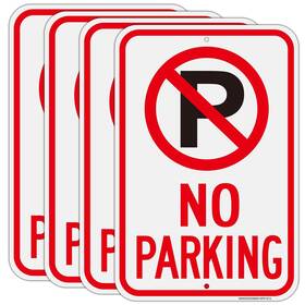 Mh-npk1812 Minghong Large No Parking Sign-4 Pack 12 Inch X 18 Aluminum With Symbol Signs