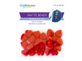 20g-heart Multicraft Imports Bd486-d Craft Medley Plastic Beads Red -