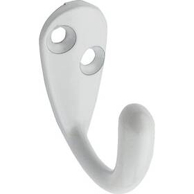 N248-377 National Hardware 5 Pack - Wall Hook For Clothes Single Prong White 2-pk