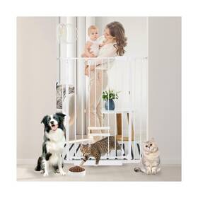 Shyujajie4646 Nexussmash 41 Inch Tall Baby Gate With Small Cat Door Adjustable Auto Close D... Fast Ship