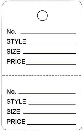 Tagclrd1000 Nicepackaging 1000 Qty Unstrung Colored Price/receipt Tags With Easy-tear Stub White 1 1/4 X