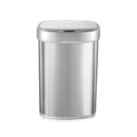 Dzt-50-49 Ninestars Automatic Touchless Motion Sensor Oval Trash Can With Bla