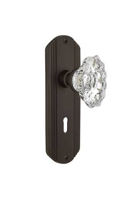 706902 Nostalgic Warehouse Deco Plate With Keyhole Chateau Knob Mortise Oil-rubbed