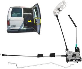 6c2z-1543 Oen 313017012097 Door Latch Assembly With Cable&rod For Ford E150 E250 E350 Van 1992-2014