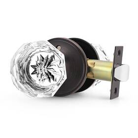 Dl-rstc3-corb-fbk-1pack Orger 1 Pack Glass Door Knob With Oil Rubbed Bronze Rosette Bath/bed Kn