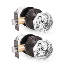 Dl-rstc3-corb-fbk-2pack Orger 2 Pack Glass Door Knobs With Oil Rubbed Bronze Rosette Bath/bed K