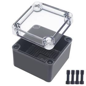 20250062717bt02 Otdorpatio Junction Box Ip67 Waterproof Abs Black Project Clear Cover With Mounting