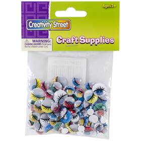 3446-10 Pacon Creativity Street Peel And Stick Wiggle Eyes Assortment 100/pk-painted