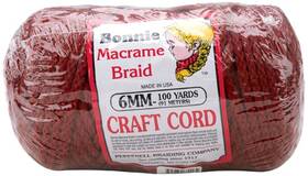 Bb6-100-018 Pepperell Bonnie Macrame Craft Cord 6mmx100yd-wine -
