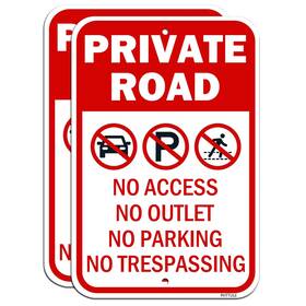 Npc02 Phttule Private Road Signs 2 Pack No Parking Outlet Sign 10 X 14 Inches Large Re