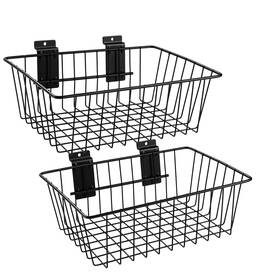 Polmart 904224002916 Slatwall Basket Black 11 Inch X 7 2-pack 7U