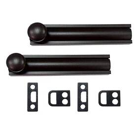 B05-001 Qcaa Solid Brass Surface Bolt 3 Inch Orb Oil Rubbed Bronze 2 Pack Made In Tai