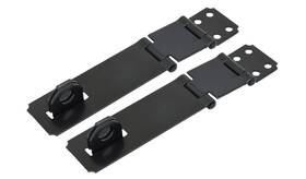Hasp08-002 Qcaa Double Hinge Hasp And Staple Fixed 3-1/2 Inch Steel Black 2 Pack Made I