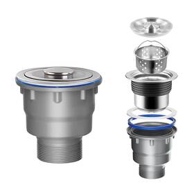 Q1055-40-114 Qruilantu 3-1/2 Kitchen Sink Drain Assembly Kit 304 Stainless Steel Str