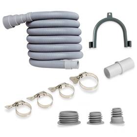 Qualiteia 786724150503 10ft Washing Machine Drain Hose - Flexible Dishwasher Extension Kit Uni