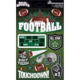 Rs-3d-149 Reminisce 3 Pack Real Sports Cardstock Stickers 6 Inch X4.5 -football