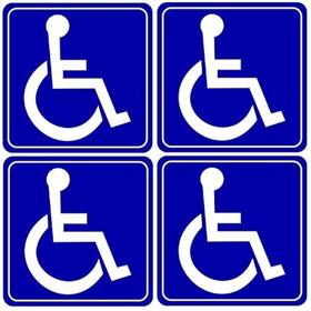 Wc-ba-6 Rockmount Electronics Outdoor/indoor 4 Pack 3.5 Inch X Handicap Disabled Wheelchair Symbol Windo