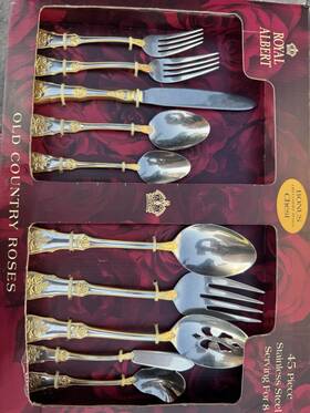 Roalgw26320 Royal Albert New Open Box Old Country Roses 45 Piece Flatware Set Free Us Ship