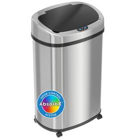 Osc13sbm-1 Sensorcan Glide 13 Gallon Rolling Sensor Kitchen Trash Can With Lid And Wheel