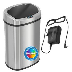 Sb13ssac Sensorcan 13 Gallon Kitchen Trash Can With Lid And Odor Filter Ac Adapter Inch
