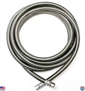 B083y5qc8b Shark Industrial 15ft Stainless Steel Braided Ice Maker Hose 1/4 Inch Compression Connection