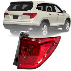 Sh-pt-16ar Sheraho Outer Tail Light Assembly Compatible With 2016 2017 2018 Honda Pilot Replacem